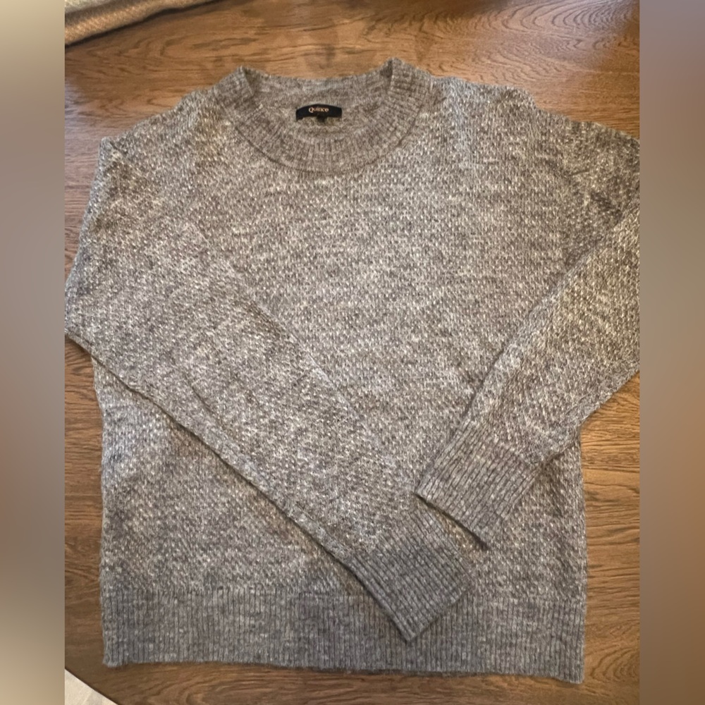 QUINCE super soft alpaca/ merino wool Women's Crewneck Sweater in Heather Gray